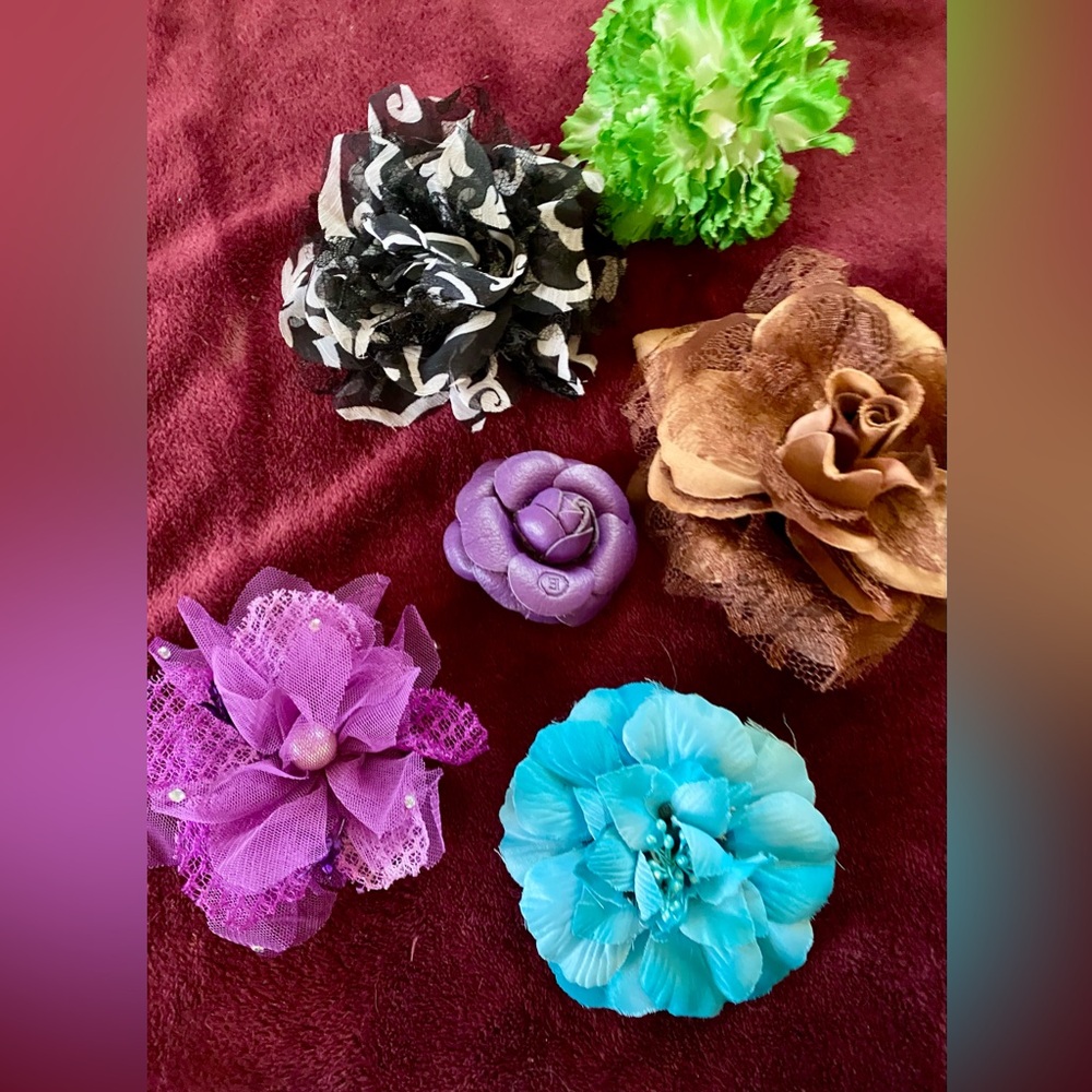 Floral Hair Accessories or Corsages Pins Multicolor